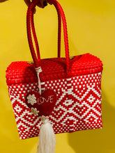 Load image into Gallery viewer, De Mi Corazón Tote Red & White