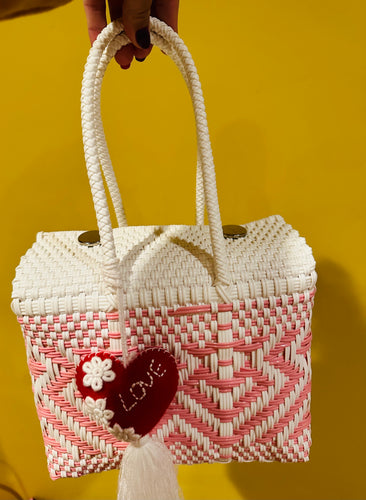 De Mi Corazón Tote Pink & White