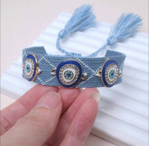 Ojitos Milagros Ribbon Adjustable Bracelet