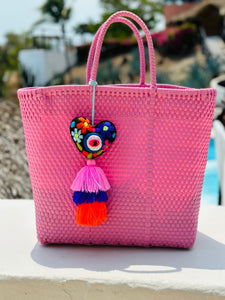 Pink Heart Tassel Bag