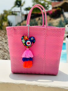 Pink Heart Tassel Bag