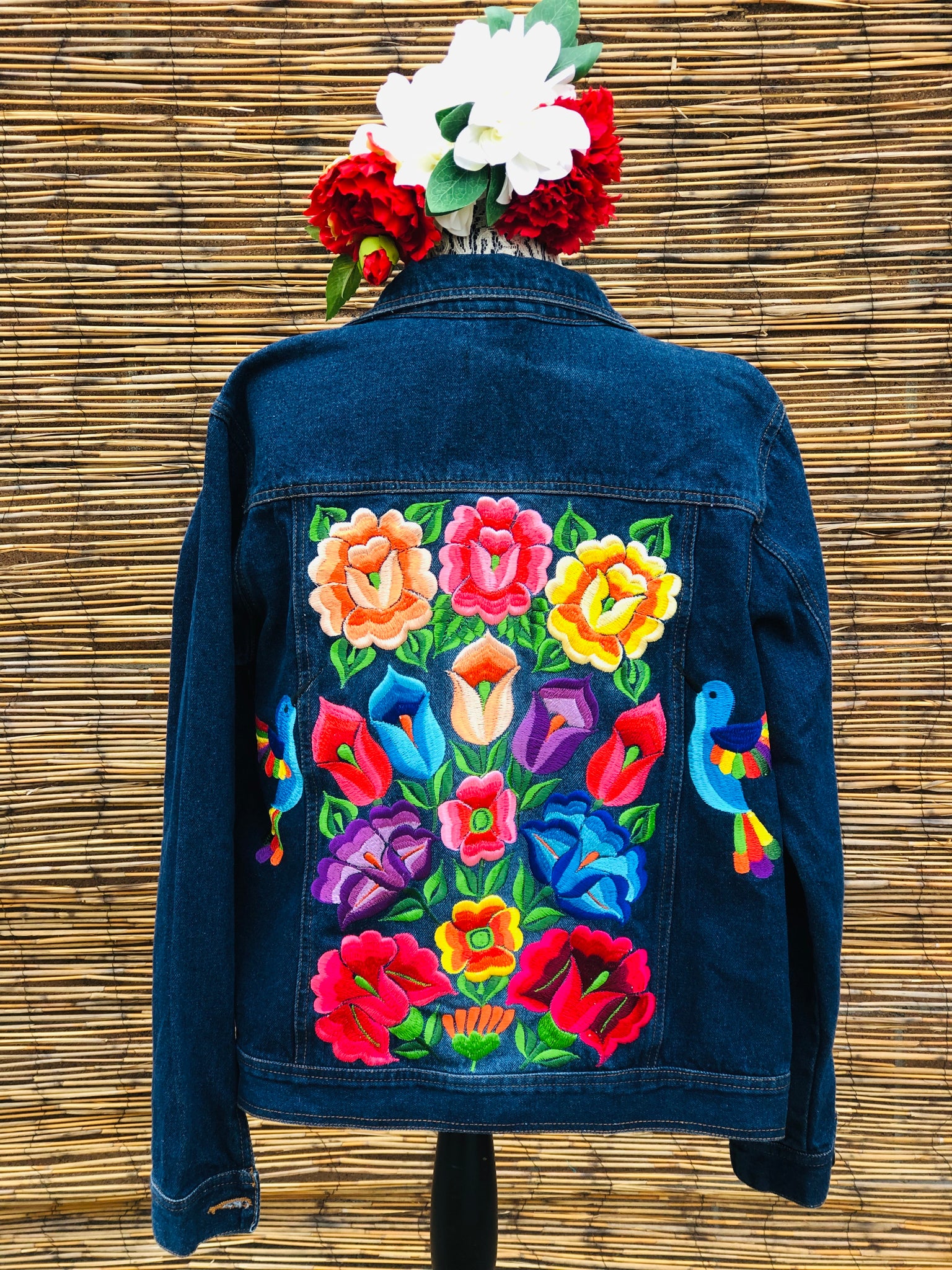 Alice & You Painted Floral Denim Jacket | ASOS